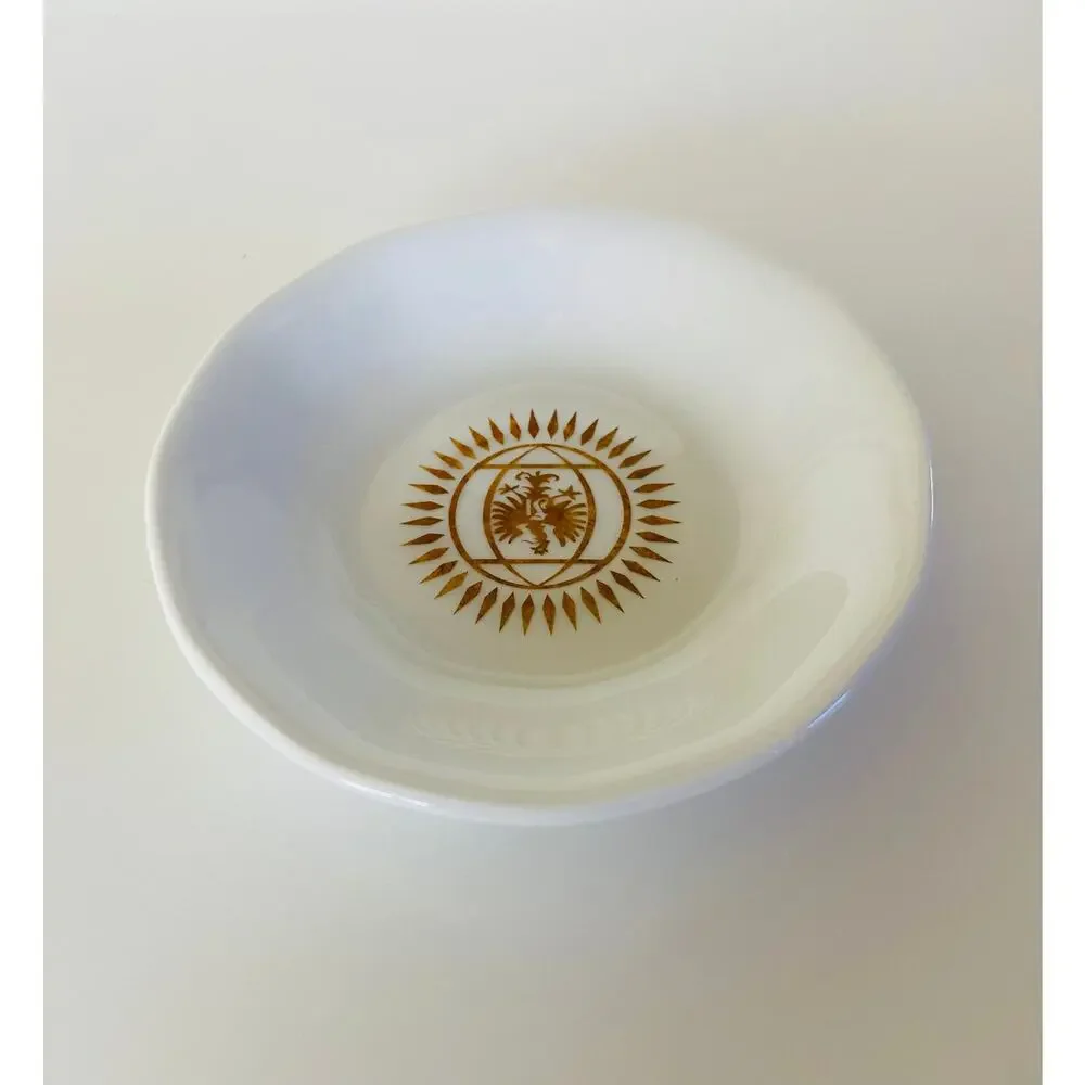 VINTAGE Gold Sunburst Bavaria German Bauscher Weidem Small Plate Butter Dish